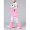 imageGS SNOWING Womens Snow Bibs Ski Pants Waterproof Windproof Insulated Ripstop Snowboarding Overalls for Winter SportPink