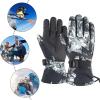 imageMen and Women Ski Gloves Winter Waterproof Windproof Outdoor Sport Snow Skiing GlovesBlack