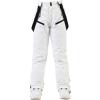 imageALSOGO Womens Snow Pants Waterproof Windproof Insulated Snowboarding Ski Bibs with Detachable SuspendersWhite