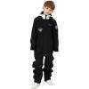 imageGS SNOWING Boys Girls Snowsuit One Piece Ski Suit Waterproof Snowboard Overalls Jumpsuits for WinterBlack