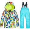 imageGS SNOWING Boys Ski Jackets and Pants Set Insulated Waterproof Windproof Snowsuit Winter Warm Hooded Coat01blue