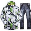 imageGS SNOWING Mens Winter Windproof Waterproof Snowsuit Snowboard Jacket and Ski Pants for Snow Sport02dark Blue