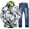 imageGS SNOWING Mens Winter Windproof Waterproof Snowsuit Snowboard Jacket and Ski Pants for Snow Sport02light Blue