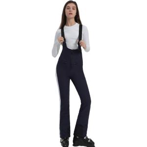 imageALSOGO Womens Insulated Snow Pants Waterproof Windproof Ski Bib Overalls Winter Snowboarding Pants Keep Warm Comfy02navy Blue