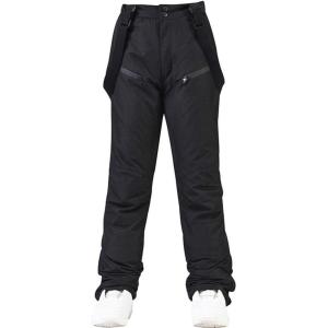 imageALSOGO Womens Snow Pants Waterproof Windproof Insulated Snowboarding Ski Bibs with Detachable SuspendersBlack
