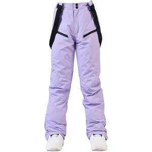 imageALSOGO Womens Snow Pants Waterproof Windproof Insulated Snowboarding Ski Bibs with Detachable SuspendersPurple