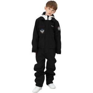 imageGS SNOWING Boys Girls Snowsuit One Piece Ski Suit Waterproof Snowboard Overalls Jumpsuits for WinterBlack