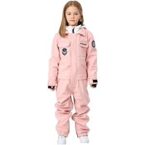 imageGS SNOWING Boys Girls Snowsuit One Piece Ski Suit Waterproof Snowboard Overalls Jumpsuits for WinterPink