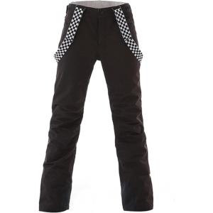 imageGS SNOWING Womens Insulated Snow Pants Waterproof Windproof Snowboard Ski Bibs with Detachable SuspendersBlack