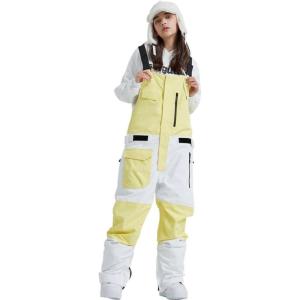 imageGS SNOWING Womens Snow Bibs Ski Pants Waterproof Windproof Insulated Ripstop Snowboarding Overalls for Winter Sport633yellow