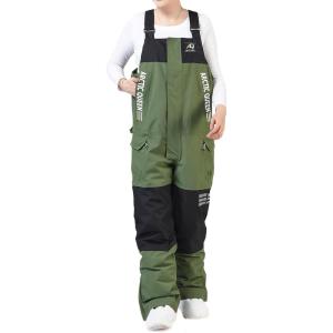 imageGS SNOWING Womens Snow Bibs Ski Pants Waterproof Windproof Insulated Ripstop Snowboarding Overalls for Winter SportArmy Green