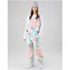 imageGS SNOWING Womens Ski Bib Pants Insulated Waterproof Snow Winter Warm Outdoor Snowboard OverallsColorful2
