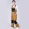 imageGS SNOWING Womens Snow Bibs Waterproof Insulated Snowboard Overalls Winter Warm Ski PantsBrown