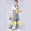 imageGS SNOWING Womens Snow Bibs Waterproof Insulated Snowboard Overalls Winter Warm Ski PantsGrey