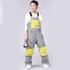 imageGS SNOWING Womens Snow Bibs Waterproof Insulated Snowboard Overalls Winter Warm Ski PantsGrey