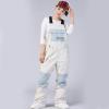 imageGS SNOWING Womens Snow Bibs Waterproof Insulated Snowboard Overalls Winter Warm Ski PantsWhite