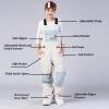imageGS SNOWING Womens Snow Bibs Waterproof Insulated Snowboard Overalls Winter Warm Ski PantsWhite
