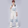 imageGS SNOWING Womens Snow Bibs Waterproof Insulated Snowboard Overalls Winter Warm Ski PantsWhite
