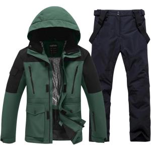 imageGS SNOWING Mens Jacket and Pants Set Insulated Waterproof Waterproof Snowboard Snowsuits for Snow Sport01agblack