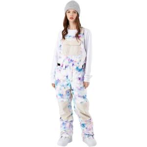 imageGS SNOWING Womens Ski Bib Pants Insulated Waterproof Snow Winter Warm Outdoor Snowboard OverallsColorful1