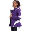 imageGS SNOWING Womens Ski Jackets Snowboard Coats Windproof Waterproof Insulated Warm Winter Mountain Hooded Jacket with BeltPurple