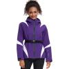 imageGS SNOWING Womens Ski Jackets Snowboard Coats Windproof Waterproof Insulated Warm Winter Mountain Hooded Jacket with BeltPurple
