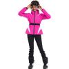 imageGS SNOWING Womens Ski Jackets Snowboard Coats Windproof Waterproof Insulated Warm Winter Mountain Hooded Jacket with BeltRose