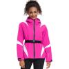 imageGS SNOWING Womens Ski Jackets Snowboard Coats Windproof Waterproof Insulated Warm Winter Mountain Hooded Jacket with BeltRose
