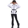 imageGS SNOWING Womens Ski Jackets Snowboard Coats Windproof Waterproof Insulated Warm Winter Mountain Hooded Jacket with BeltWhite