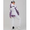 imageGS SNOWING Womens Ski Jackets and Pants Set Windproof Waterproof Insulated Snowsuit Winter Warm Snowboarding Snow Coat002purplewhite