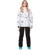 imageGS SNOWING Womens Ski Jackets and Pants Set Windproof Waterproof Insulated Snowsuit Winter Warm Snowboarding Snow CoatBlack