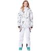 imageGS SNOWING Womens Ski Jackets and Pants Set Windproof Waterproof Insulated Snowsuit Winter Warm Snowboarding Snow CoatWhite