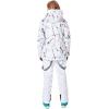 imageGS SNOWING Womens Ski Jackets and Pants Set Windproof Waterproof Insulated Snowsuit Winter Warm Snowboarding Snow CoatWhite