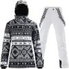 imageGS SNOWING Womens Ski Jackets and Pants Set Windproof Waterproof Insulated Snowsuit Winter Warm Snowboarding Snow CoatWhite04