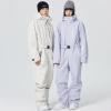 imageALSOGO Women One Pieces Ski Suits Jumpsuits Waterproof Insulated Snowsuit Overalls with Detachable Belt for Snow Sport02beige