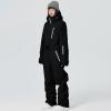 imageALSOGO Women One Pieces Ski Suits Jumpsuits Waterproof Insulated Snowsuit Overalls with Detachable Belt for Snow Sport02black