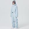 imageALSOGO Women One Pieces Ski Suits Jumpsuits Waterproof Insulated Snowsuit Overalls with Detachable Belt for Snow Sport02blue