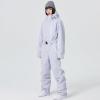 imageALSOGO Women One Pieces Ski Suits Jumpsuits Waterproof Insulated Snowsuit Overalls with Detachable Belt for Snow Sport02purple