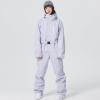 imageALSOGO Women One Pieces Ski Suits Jumpsuits Waterproof Insulated Snowsuit Overalls with Detachable Belt for Snow Sport02purple