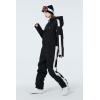 imageALSOGO Women One Pieces Ski Suits Jumpsuits Waterproof Insulated Snowsuit Overalls with Detachable Belt for Snow SportBlack