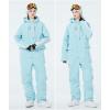imageALSOGO Women One Pieces Ski Suits Jumpsuits Waterproof Insulated Snowsuit Overalls with Detachable Belt for Snow SportBlue