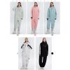 imageALSOGO Women One Pieces Ski Suits Jumpsuits Waterproof Insulated Snowsuit Overalls with Detachable Belt for Snow SportGreen