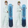imageALSOGO Women One Pieces Ski Suits Jumpsuits Waterproof Insulated Snowsuit Overalls with Detachable Belt for Snow SportGreen