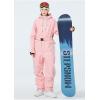 imageALSOGO Women One Pieces Ski Suits Jumpsuits Waterproof Insulated Snowsuit Overalls with Detachable Belt for Snow SportPink