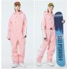 imageALSOGO Women One Pieces Ski Suits Jumpsuits Waterproof Insulated Snowsuit Overalls with Detachable Belt for Snow SportPink
