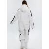 imageALSOGO Women One Pieces Ski Suits Jumpsuits Waterproof Insulated Snowsuit Overalls with Detachable Belt for Snow SportWhite