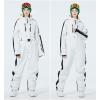 imageALSOGO Women One Pieces Ski Suits Jumpsuits Waterproof Insulated Snowsuit Overalls with Detachable Belt for Snow SportWhite