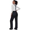 imageALSOGO Womens Insulated Snow Pants Winter Warm Ski Pant Outdoor Waterproof Snowboard Bibs with Detachable SuspenderBlack