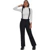 imageALSOGO Womens Insulated Snow Pants Winter Warm Ski Pant Outdoor Waterproof Snowboard Bibs with Detachable SuspenderBlack