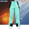 imageALSOGO Womens Insulated Snow Pants Winter Warm Ski Pant Outdoor Waterproof Snowboard Bibs with Detachable SuspenderBlue